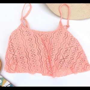 Xhilaration Bikini Top Crochet Coral M
